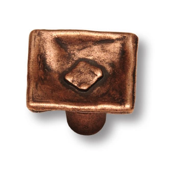 1560.0025.005 Ручка-кнопка мебельная квадратная, старая медь