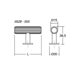Мебельная ручка кнопка Viefe RILLE 55x38 мм сталь