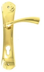 Дверная ручка DND Appia, на планке Cyl, латунь полированная