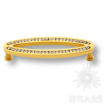 2577-030-160 Ручка-скоба мебельная, латунь с кристаллами Swarovski, глянцевое золото 24K 2577-030-160 Ручка-скоба мебельная, латунь с кристаллами Swarovski, глянцевое золото 24K