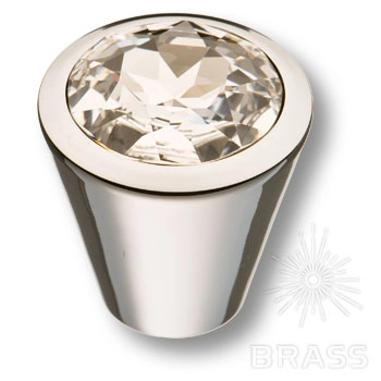 25.355.35.SWA.07 Ручка-кнопка мебельная с кристаллом Swarovski, глянцевый хром