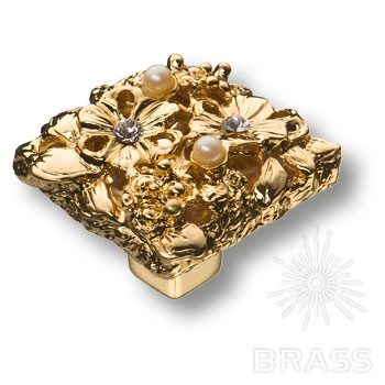 20.35 MO19 Ручка-кнопка мебельная"Petit Bouquet", глянцевое золото 24K