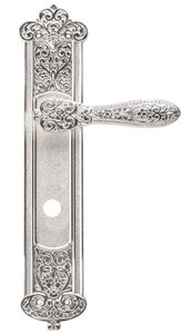 Дверная ручка DND Fiorenza, на планке с фиксатором, никель полированный