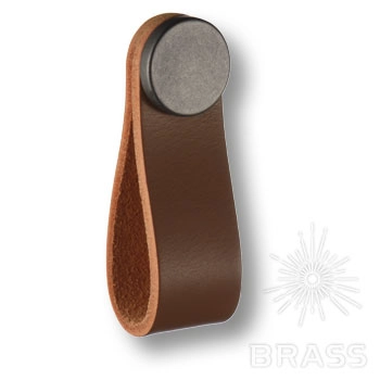 0404070P2610 FLEXA Ручка-кнопка мебельная старое серебро, бежевая кожа