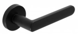 Дверная ручка DND Luce, на круглой розетке, черный