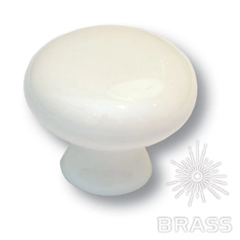 457MO Ручка-кнопка мебельная керамика, белый