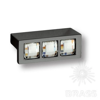 7165.0045.030 Ручка-кнопка мебельная с кристаллами Swarovski, графитовый 32 мм