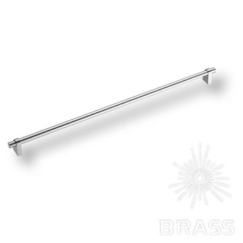 8951 0480 CR-CR Ручка-рейлинг мебельная, глянцевый хром / глянцевый хром 480 мм