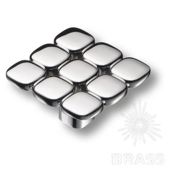 470025MP02 Ручка-кнопка мебельная квадратная, глянцевый хром