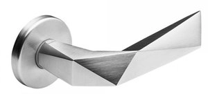 Дверная ручка DND Luxury, на круглой розетке, хром матовый