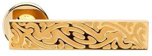 Дверная ручка DND Sochic, на круглой розетке, золото 24К