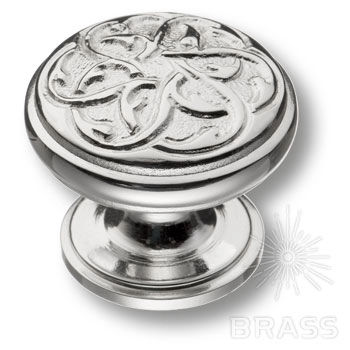 07120-016 Ручка-кнопка мебельная латунь , глянцевый никель