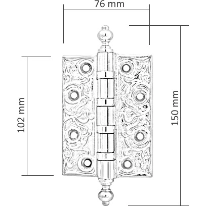 Петля дверная универсальная Linea Cali Vintage 102 x 4 мм золото (OZ)