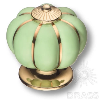 S-101 GOLD GREEN Ручка-кнопка мебельная керамика с металлом, зелёный / глянцевое золото S-101 GOLD GREEN Ручка-кнопка мебельная керамика с металлом, зелёный / глянцевое золото