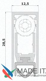 Автоматический порог врезной для межкомнатных дверей Comaglio 420 / 930-730 мм, регулировка 1 уровень
