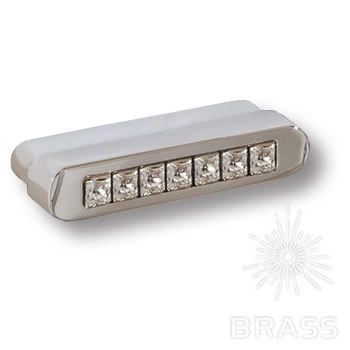 7166.0044.026 Ручка-кнопка мебельная с кристаллами Swarovski, глянцевый хром 32 мм