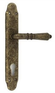 Дверная ручка DND Daniela, на планке Cyl, бронза античная