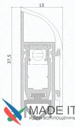 Автоматический порог накладной для межкомнатных дверей Comaglio 1450 / 900-700 мм, регулировка 1 уровень, темно-коричневый
