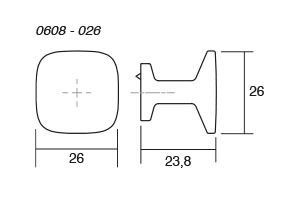Мебельная ручка кнопка Viefe QUART MINI-D26 мм бронза CAVA
