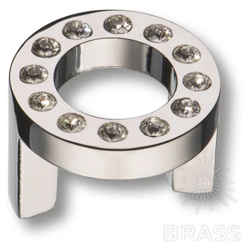 CENTER/P-C Ручка-кнопка мебельная c кристаллами Swarovski, глянцевый хром