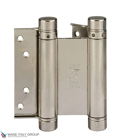 101AN125B Дверная петля пружинная амортизирующая + тормоз Aldeghi 125x42x48 мм никель