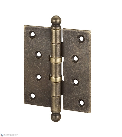 136OA403 Петля дверная универсальная с колпачком Aldeghi PREMIUM 102x76x3 матовая античная бронза
