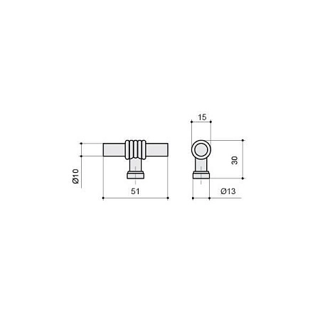 47105-22 Ручка-кнопка мебельная, старая бронза
