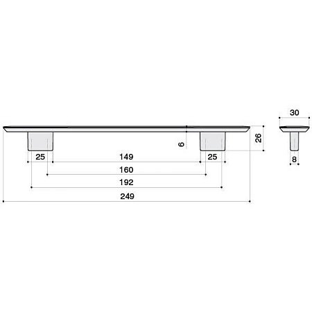 8.1043.192160.0214 Ручка-скоба мебельная 192-160 мм, каньон