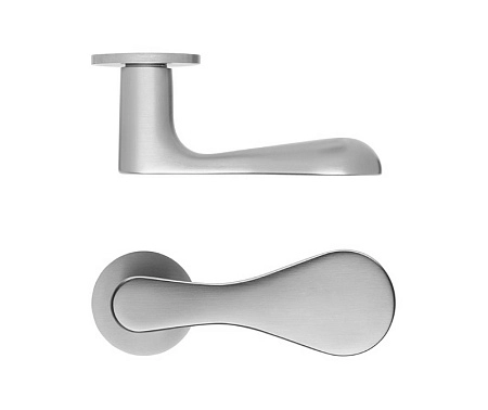 Дверная ручка DND Drop, на тонкой круглой розетке, хром матовый