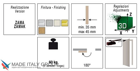 KUBICA 2700 DXSX, BR петля скрытая универсальная центральная БРОНЗА (60 kg)