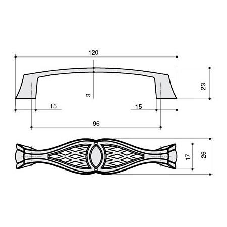 WMN.645X.096.M00A8 Ручка-скоба мебельная 96 мм, бронза "Орваль"