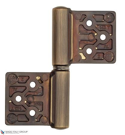 143GO032S_T Петля накладная без врезки Aldeghi 32x35 матовая бронза ПРАВАЯ