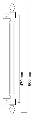 Дверная ручка скоба Melodia 740 Impero 600 мм Полированная латунь