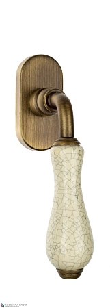 Ручка оконная Venezia COLOSSEO белая керамика паутинка FW матовая бронза