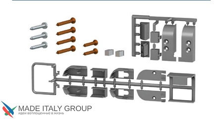 Автоматический порог накладной для межкомнатных дверей Comaglio 1450 / 900-700 мм, регулировка 1 уровень, темно-коричневый
