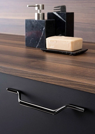 Мебельная ручка скоба Viefe VALLEY м/о 160 мм L= 223 мм никель черный глянцевый