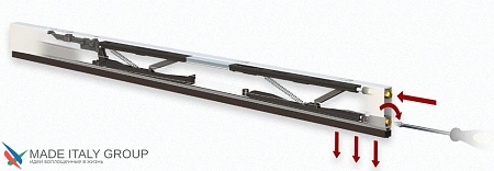 Автоматический порог врезной для межкомнатных дверей Comaglio 1712 / 800-700 мм, регулировка 2 уровня