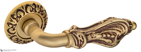 Дверные ручки Venezia FLORENCE D4 французcкое золото + коричневый