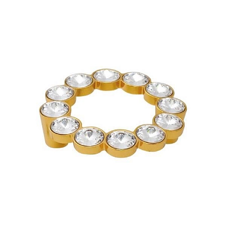 WPO.633X.A64.MKRGP Ручка-скоба мебельная 64 мм, золото глянец / горный хрусталь