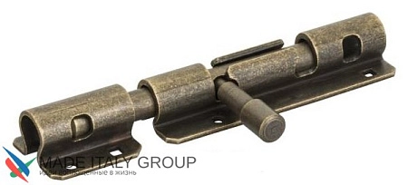 263OA20 Задвижка дверная, с отверстием для навесного замка Aldeghi 200 мм античная бронза