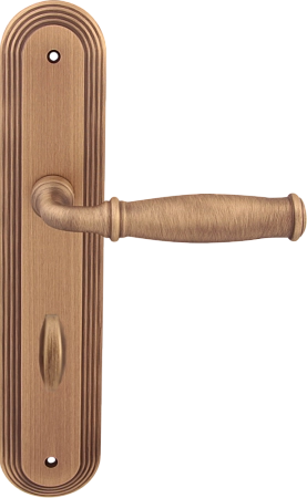 Дверные ручки на планке Melodia 266 Isabel Wc на пластине Demetra Матовая бронза