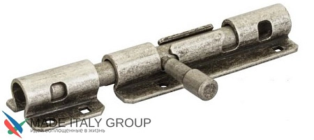 263FA10 Задвижка дверная, с отверстием для навесного замка Aldeghi 100 мм античное серебро