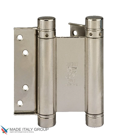 101AN125B Дверная петля пружинная амортизирующая + тормоз Aldeghi 125x42x48 мм никель