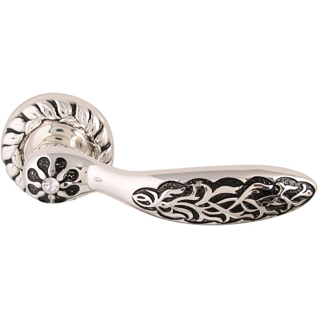 Дверная ручка Class 1065 Shamira 60 мм Серебро 925 + черный + S