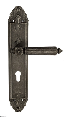 Дверные ручки Venezia CASTELLO CYL на планке PL90 античное серебро