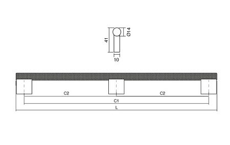 Мебельная ручка скоба рейлинг длинная Viefe GRAF BIG м/о 1168 мм L= 1200 мм сталь