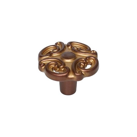 WPO.810Y.000.M001H Ручка-кнопка мебельная, медь Сиена с золотой патиной