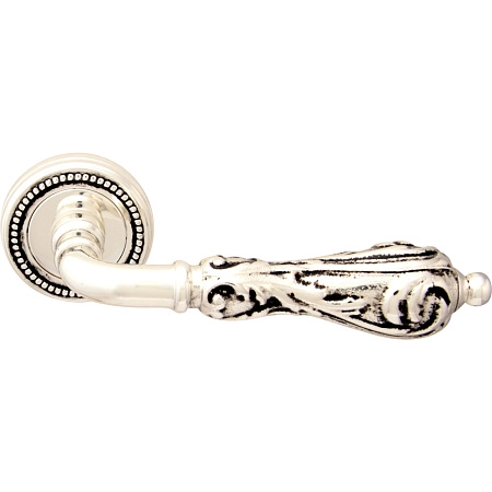 Дверная ручка на розетке Melodia 229 50L Libra Серебро 925 + черный