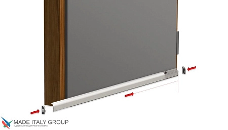 Автоматический порог накладной для межкомнатных дверей Comaglio 1450 / 900-700 мм, регулировка 1 уровень, темно-коричневый