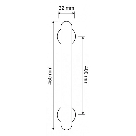 Дверная ручка-скоба Linea Cali Chic 1670 400 mm, никель глянцевый